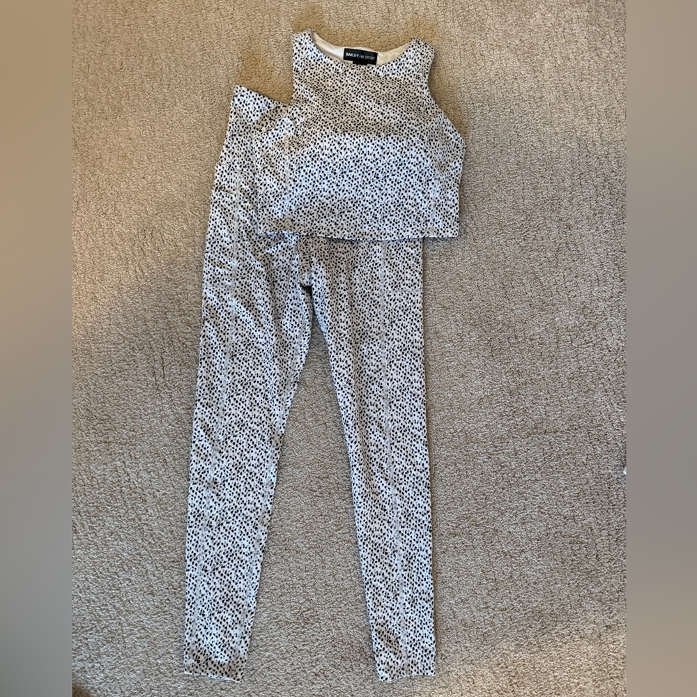 Bailey 44 Sport White and Black Leopard Print Matching Workout Set